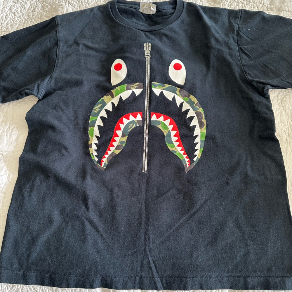 A Bathing Ape shark teeth t-shirt, size L